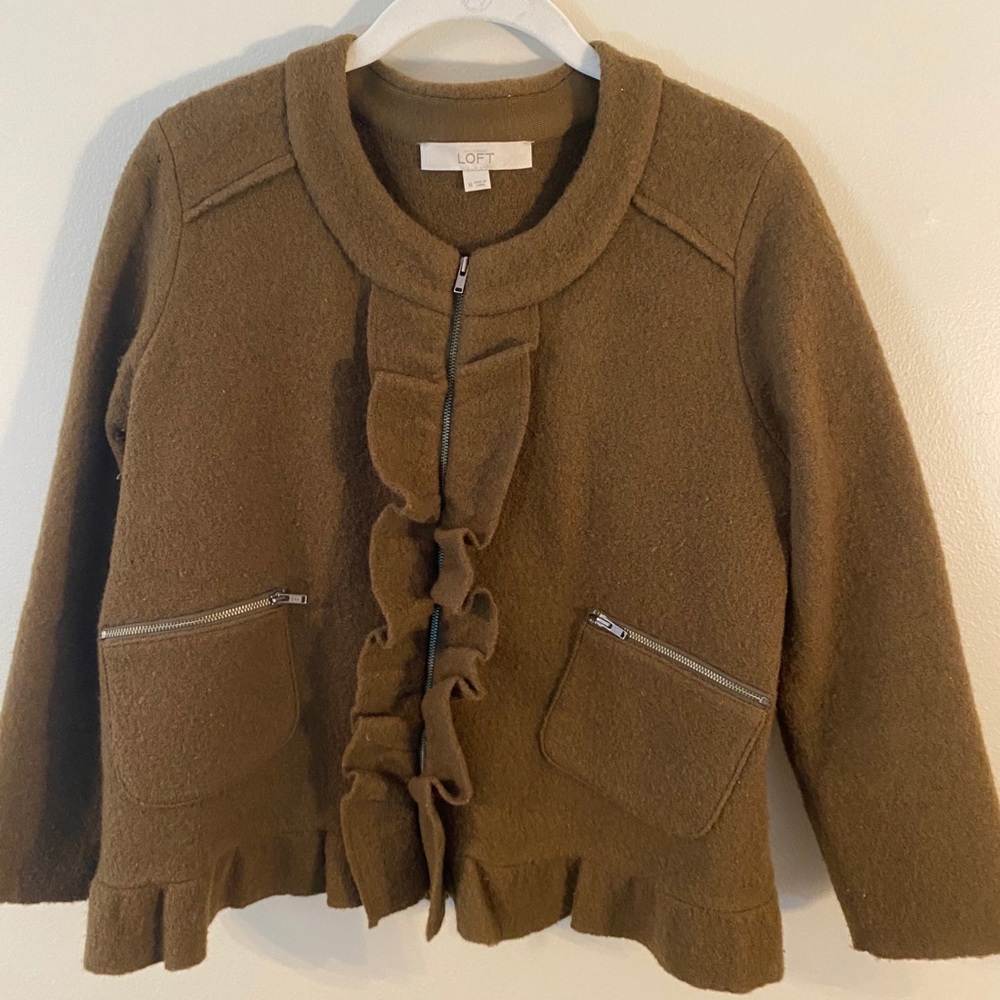 Loft Olive Green Wool Blazer - size M